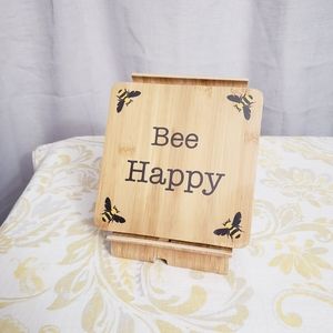 NWOT Bamboo Tablet/Phone Holder & Bee Happy Decor Board